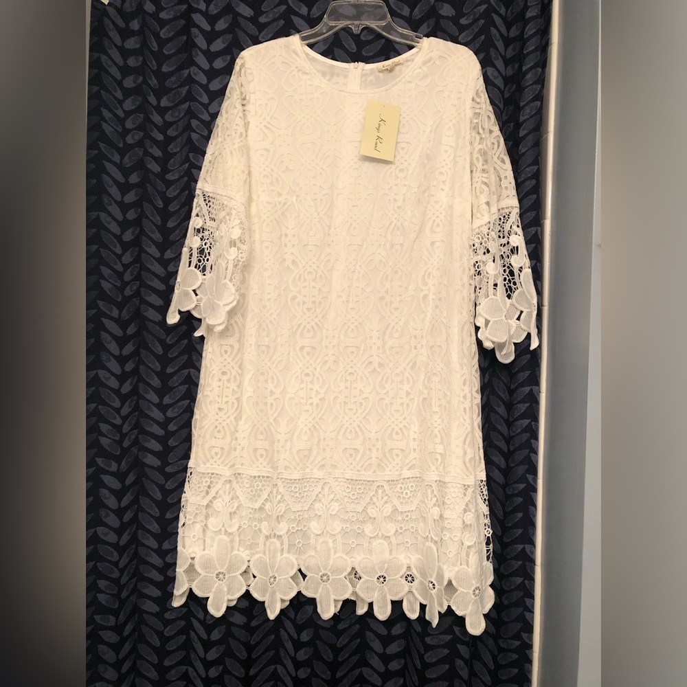 Kings Road dress — white lace with underlay. Size 2X (runs small).